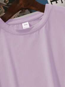 Tween Girl Cartoon Rabbit Print Crew Neck T-Shirts Spring And Summer Girl's Casual Tee Soft Tops