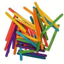 50 支冰棒棍、DIY 手工工艺品用品、建筑模型、彩色小木条、木棒、木棍