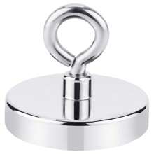 超强钕磁铁 钓鱼打捞磁铁 钕磁铁圆形强力磁钩 海钓磁铁搜索器 - 銀色 - 查看 3