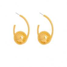 1 Pair European & American Exaggerated Design Metal Faux Pearl Earrings, Fashionable Unique High-End Earring Accessories