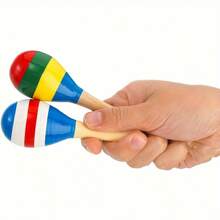 2pcs/8pcs/12pcs Colorful Wooden Sand Hammers, Mini Maracas Toy, Hand Percussion Rattles, Wooden Rumba Shaker Hand Musical Instruments With Clear Rhythm, For Party Favors, Musical Fun, Birthday Parties, Carnivals