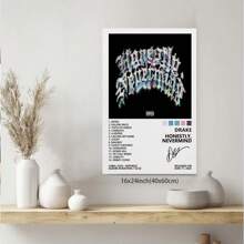 Framed DrakePoster Honestly, Nevermind Music Album Cover Poster Posters For Room Canvas Wall Art Bedroom Decor, Creative Home Decoration, High Quality Decorative Posters, Dormitory, Gym, Bar, Cafe, Arcade, Room Living Room Wall Decoration Painting, Perfect Gift