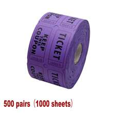1 rollo de 1000 boletos de rifa en azul, verde y morado (múltiples opciones de color), rollo doble, boletos para eventos, entrada, recompensa de clase, recaudación de fondos y premios (500 pares), útiles escolares, de vuelta al colegio