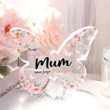 1pc Classic Acrylic Butterfly Plaque - Multipurpose Tabletop Decor, No Electricity Needed, Ideal For Home, Office, Living Room - Thoughtful Gift For Mum From Daughter Or Son For Birthday, Christmas, Mother'S Day