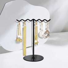 1pc Bohemian Style Earring Display Stand, Iron Material, Unique Wave Design, Suitable For Jewelry Enthusiasts Travel Storage Organizer