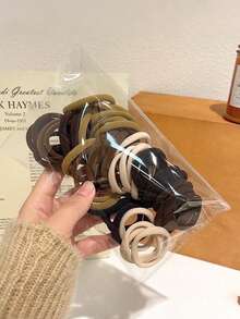 100 pezzi Semplici ed eleganti elastici per capelli da donna, fascia per capelli ad alta elasticità senza danni, accessori per capelli stile coreano nero e marrone, adatti per il ritorno a scuola