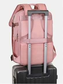 Waterproof Executive Laptop Backpack, Ideal For Travel And School, With Shoe Compartment - Hoa hồng - Xem 3