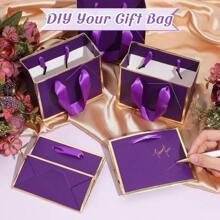 Yeaqee Mini-Geschenktüten aus Metallic-Folie mit Griff 10 2 x 12 7 x 5 1 cm extra klein Dankeschön-Geschenktüten mit Etikett für Valentinstag Party Geburtstag Hochzeit Brautparty Babyparty