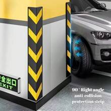 2PCS Rubber Garage Wall Protector Corner Guard,  Reflective Traffic Warning Strip, Garages Corner Edge, For Parking Aid - Black - View 8