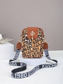 New Leopard Print Casual Fashion Tassel Letter Strap Decorated Cross-Body Purse Shoulder Bag