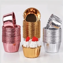 50pcs Round Cake Cupcake Paper Baking Cups, Heat-Resistant Disposable Cupcake Holders With Lids, Muffin Cups For Christmas, Halloween, Thanksgiving Party Cakes
