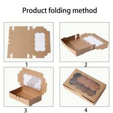 12pcs Cookie/Candy Boxes With Transparent Window, Small Gift Boxes For Pastries, Sweets, Packaging, Weddings, Parties, Birthdays, Baby Showers