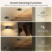 Wireless Motion Sensor Wall Light, 4000mAh Battery Powered Dusk To Dawn Magnetic LED Wall Lamp, 3000K Cordless Motion Activated Wall Light, Suitable For Bedroom, Porch, Corridor, Staircase