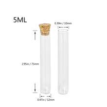pthcrsdyn 12 ống nghiệm thủy tinh trong suốt mini có nút bần, ống nghiệm thủy tinh dung tích 4ml và 5ml dùng cho chai nổi tự làm, lưu trữ, trang trí ngày lễ, đóng gói mẫu, thí nghiệm công nghiệp - Trong sáng - Xem 3
