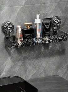 1 件免钻壁挂式波浪纹吸盘收纳架，方形和三角形可移动收纳架，适合返校季