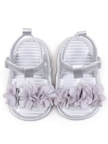 1 Pair Of Baby Sandals, Cute Cartoon Solid Color Flower Design, Suitable For Indoor And Outdoor Slip-Resistant Learning To Walk, Soft Slippers For Infants.