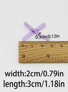 100pcs/Pack Mini Bow Satin Ribbons For Valentine's Day, Party, Christmas Gift, Christmas Tree Decor, Clothing Decoration, Hair Clip, Hat Decor, DIY Crafts,Christmas - Multicolor - View 8