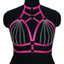 Sujetador de estilo punk con cadena metálica para mujer de talla grande, disfraz gótico para Navidad/Halloween/Carnaval - Multicolor - Ver 14
