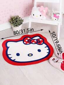 Sanrio Melody Hello Kitty Teppich, Schlafzimmer Teppich, Wohnzimmer Plüsch Weicher Niedlicher Teppich, Cartoon Heim Dekoration Familienmuster Teppich, rutschfeste Matte für Bürostuhl, Geschenke für Geburtstag, Abschluss, Schule, Reise, Reiseaccessoires, Heimessentials, Handtuch, Hautpflege