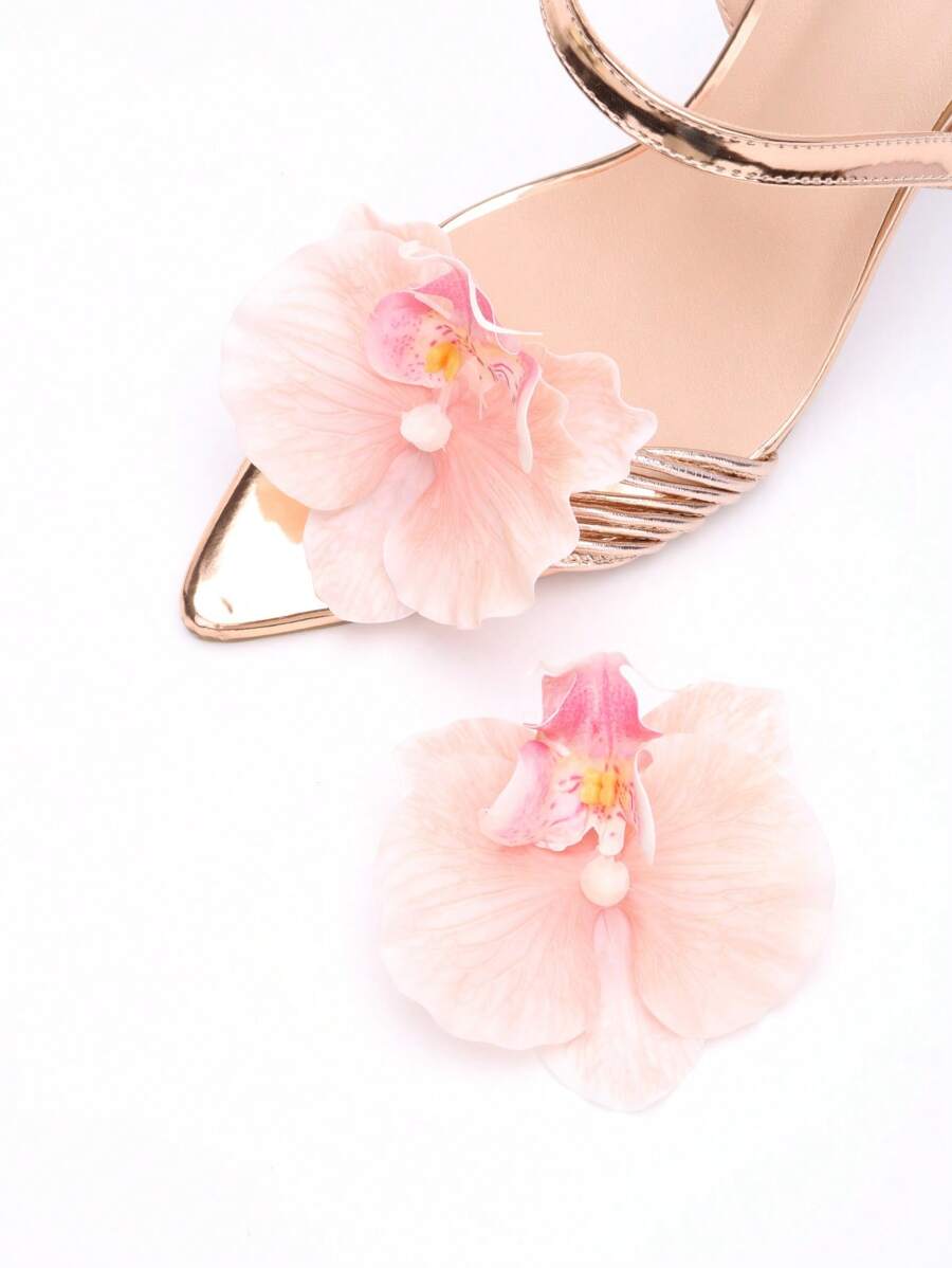 2 Stücke abnehmbare DIY Schuh Accessoires, elegante Iris Blumen förmige Schuh Dekorationen in Hellrosa, Kaffee, Apricot, Blau, geeignet für High Heels, Sandalen, Ballerinas, Brautschuhe, Partyschuhe, Reise Hausschuhe