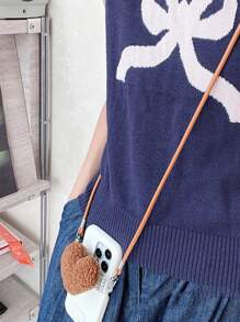 3D Heart-Shaped Mobile Phone Case Back Clip Lanyard, Can Be Crossed Diagonally And Hung Around The Neck, Removable, Adjustable Anti-Fall Mobile Phone Back Clip Lanyard, Universal Mobile Phone Case Gifts For Mother, Family, Friends, Birthday, Holiday Phone Charm, Phone Chain