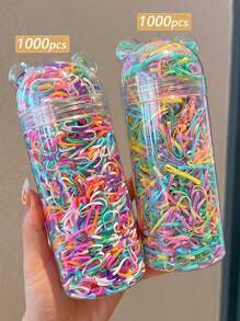 1800/2000个一次性发圈，女士时尚可爱款，多种颜色，粗细款式可选，适合日常使用和送礼。马尾辫发圈、发绳、橡皮筋、发圈、发饰、发饰、发圈、发饰、发带 - 彩色 - 查看 12