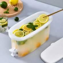 Plastic Juicer With Lid For Refrigerator With Tap, 3.5 Liters Capacity For Flavored Water In Summer - trắng - Xem 4