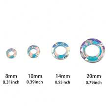 8/10/14/20mm 玻璃大孔彩虹电镀戒指吊饰 DIY 珠子适用于珠宝制作、生日和节日礼物工艺品（项链、耳环、手机壳等）