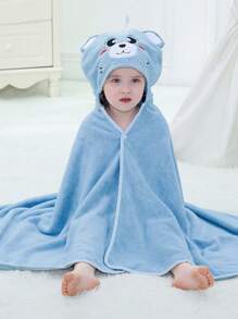 MICHLEY 1pc Baby Cartoon Hooded Towel, Unisex, Soft Swimming Bath Robe, Large Face Towel, 115cm/45.28in X 70cm/45.56in, Suitable For 0-7 Years Old Babies - Multicolor - View 8