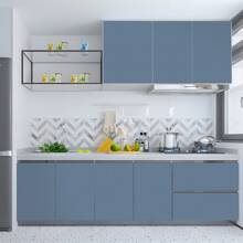 1 卷简约海军蓝色即剥即贴壁纸,防水防潮接触纸,可拆卸和重复使用,40/60/80 厘米宽,适用于卧室、餐厅、客厅电视背景、厨柜、桌子、书架、家具翻新 - 藏蓝色 - 查看 7