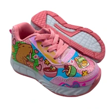 TENIS LED NIÑA Y NIÑA CAPIBARA BONITOS COLORES PLATAFORMA ROSA AZUL COMODO MODA - Rosa - Ver 4