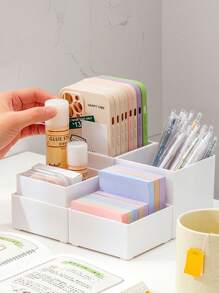 1/2/3/4pcs Square Desktop Mobile Phone Stationery Miscellaneous Storage And Organizing Box