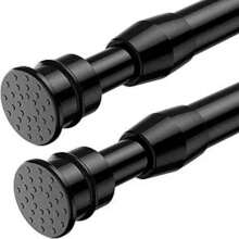 1 pieza Varilla de cortina extensible sin taladro, varilla de resorte reforzada de alta resistencia, longitud ajustable, apta para baño, cocina, armario, cortina, tendedero, accesorio minimalista de baño