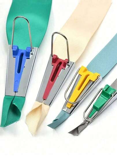 Bias Tape Maker Set With Splicing Cloth, Overlocking Stitch, Quilting Sewing Accessories For DIY Craft Binding Tool