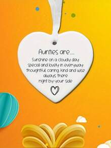 Herz-förmige Acryl-Dekoration als Andenken für Tante, schöne dekorative hängende Plakette mit Gedicht, Tanten-Geschenk, Geschenk zum Geburtstag einer besonderen Tante