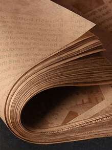 50张复古风格印花食品包装纸，适用于食品篮，防油食品衬垫，非常适合薯条、汉堡、三明治和烘焙食品，为食品展示增添独特风格，是餐厅、咖啡馆和家庭使用的理想选择。 - 英文棕色 - 查看 6