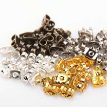 200pcs/Pack Simple & Fashionable Metal Butterfly Earplug Ear Caps, DIY Handmade Jewelry Accessories