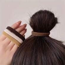 400个/300个/50个/20个彩色女士发圈，无缝渐变发圈，弹性发绳，不伤发圈，糖果色弹性发带，卷发毛巾圈，家居浴室装饰，秋季装饰，返校季发饰 - 彩色 - 查看 6