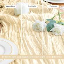 2pcs, Multi-Color Autumn Thanksgiving Tablecloth, Cheesecloth Tablecloth, Reddish Brown Bohemian Country Gauze Tablecloth, Suitable For Wedding Parties, Baby Baptism Autumn Decoration, Perfect For Wedding Parties, Bridal And Baby Welcoming Parties, Birthday Parties, Christmas, Thanksgiving, Valentine's Day, And Other Special Events.