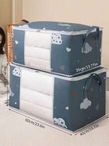1pc Household Quilt Storage Bag, Clothes Storage Box, Dust-Proof Cartoon Graphic Closet Storage Bag, For Household Decorations Decor Festival Decor Room Decor Home Decor Decor Bedroom Decor