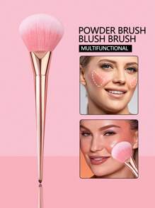 1pc Soft Bristle Makeup Brush, Multipurpose For Powder, Blush, Nail Art - Rose Gold - View 3