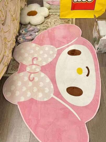 Alfombra de Melody Hello Kitty de Sanrio, alfombra de área de peluche suave con diseño de dibujos animados para dormitorio, sala de estar, decoración del hogar, alfombra antideslizante, alfombra para silla de oficina, regalo para cumpleaños, graduación, vuelta al colegio, viaje, artículo esencial del hogar, toalla, cuidado de la piel