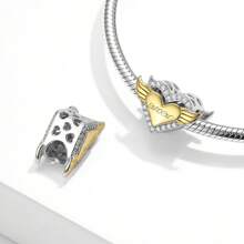 妈妈爱天使的翅膀和生命之树锆石 S925 纯银串珠手链 DIY 配件，母亲节系列珠子