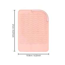 1 pieza Alfombrilla de silicona y estuche de viaje para herramientas de peinado, alfombrilla de silicona portátil resistente al calor para plancha del cabello, rizador, almohadilla aislante antideslizante y resistente al calor para herramientas de peinado, para viajes