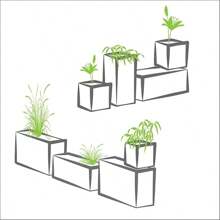 Square Flower Pot, Anthracite Grey, 50 Cm - Dark Grey - View 3