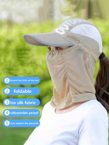 1 Stück Sonnenschutz Hut, Nackenschutz, faltbarer tragbarer Gesichtsschutz für Damen im Sommer, UV-Schutzmaske, Hut in einem, Lässig Sonnenschutzkappe, Outdoor Sonnenschutz faltbarer Sommer Sportkappe, Mesh schnelltrocknende Kappe, Picknick Hut Skimaske - Verschiedenfarbig - Übersicht 3