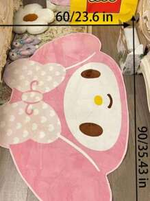 Sanrio Melody Hello Kitty Teppich, Schlafzimmer Teppich, Wohnzimmer Plüsch Weicher Niedlicher Teppich, Cartoon Heim Dekoration Familienmuster Teppich, rutschfeste Matte für Bürostuhl, Geschenke für Geburtstag, Abschluss, Schule, Reise, Reiseaccessoires, Heimessentials, Handtuch, Hautpflege