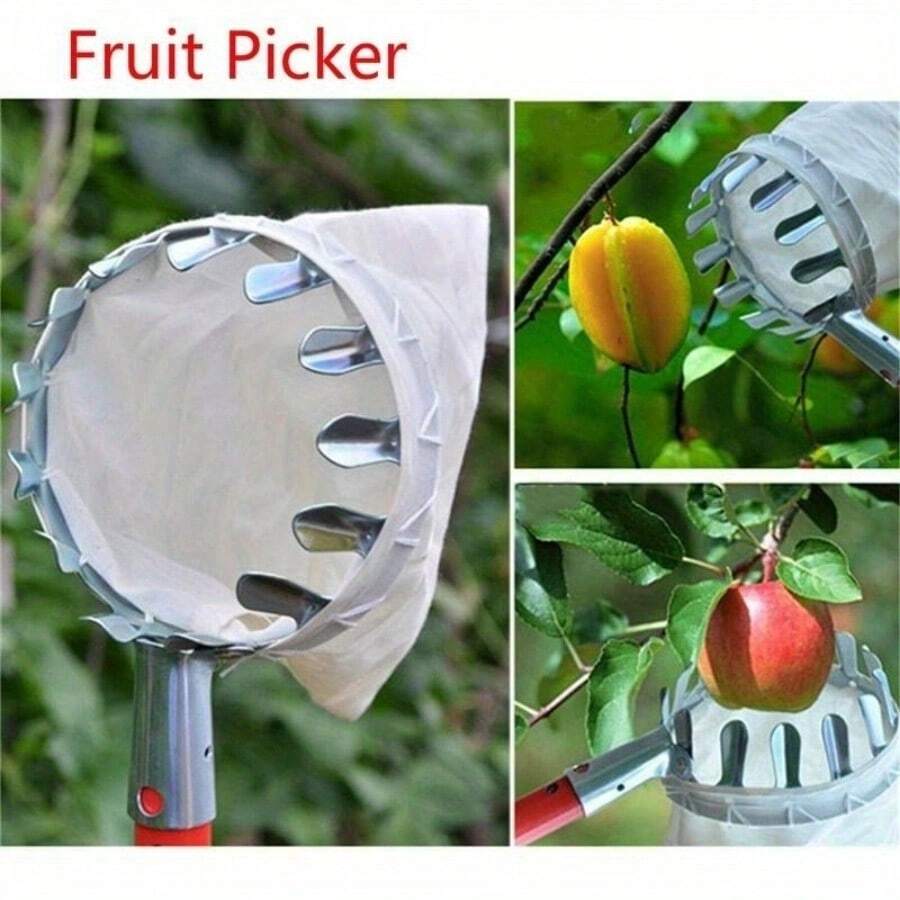 Fruit Picker Convenient Horticultural Fruit Picker Extract Pulldownandbrea Gardening Apple Peach Picking Easy To UseTools - Silver - View 1