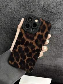 Cheetah, Leopard PrintLeopard Print Phone Case, Black TPU Silicone Soft Cover, Compatible With IPhone X/XS Max, IPhone 11/13/15, IPhone 16 Series
