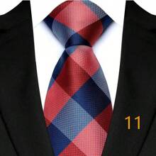 GOADAFOO Luxury 8CM Men Necktie Dark Red Color Solid Stripes Plaid Floral Ties For Man Groom Jacquard Woven Neck Tie For Business Wedding Party